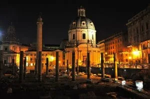 rome forum romanum night