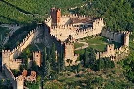 aerial photo of Castello di Soave