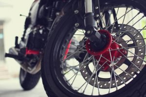 motorcycle wheel close-up